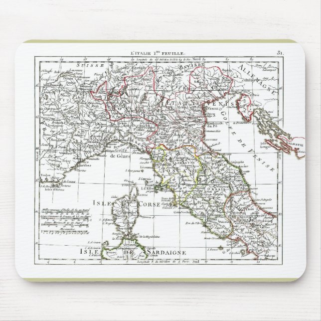 Mousepad Mapa de 1806 - L'Italie (Nord) (Frente)
