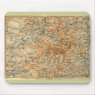 Mousepad Mapa de 1909 Adirondacks do guia do viagem do