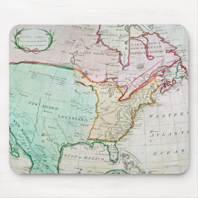 Mousepad Mapa de America do Norte (Frente)