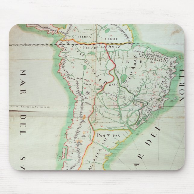 Mousepad Mapa de Ámérica do Sul, 1777 (Frente)