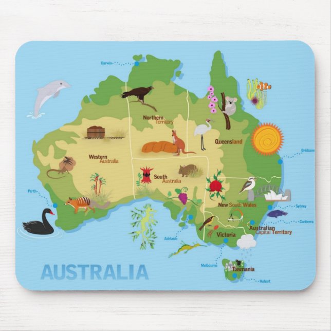Mousepad Mapa de Austrália do OPUS (Frente)