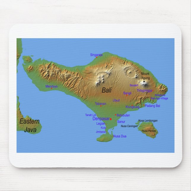 Mousepad Mapa de Bali Holliday (Frente)