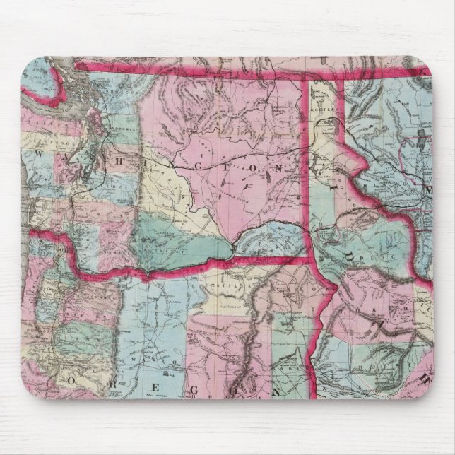 Mousepad Mapa de Bancroft em Oregon, Washington, Idaho (Frente)