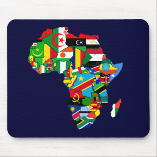 Mousepad Mapa de bandeiras de África - presente africano da