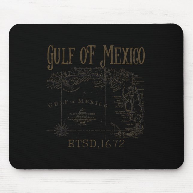 Mousepad Mapa De Bandeiras Do Golfo Do México, Funny Améric (Frente)