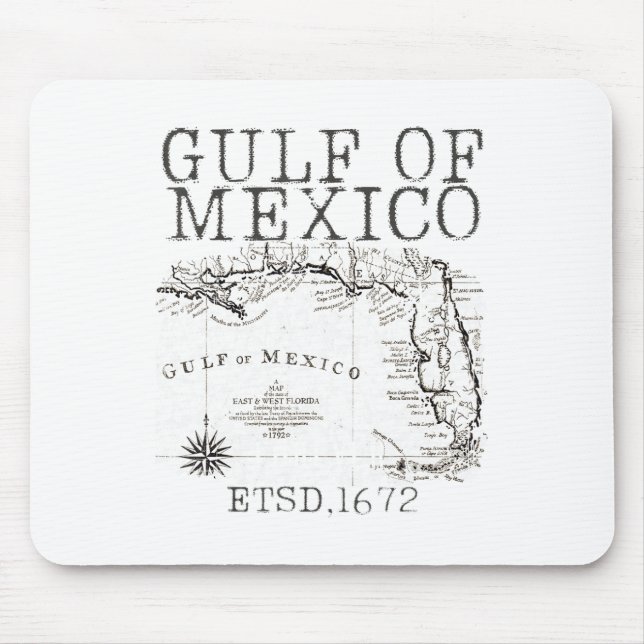 Mousepad Mapa De Bandeiras Do Golfo Do México, Funny Améric (Frente)