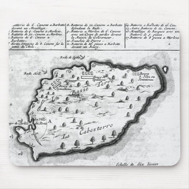 Mousepad Mapa de Barbados (Frente)