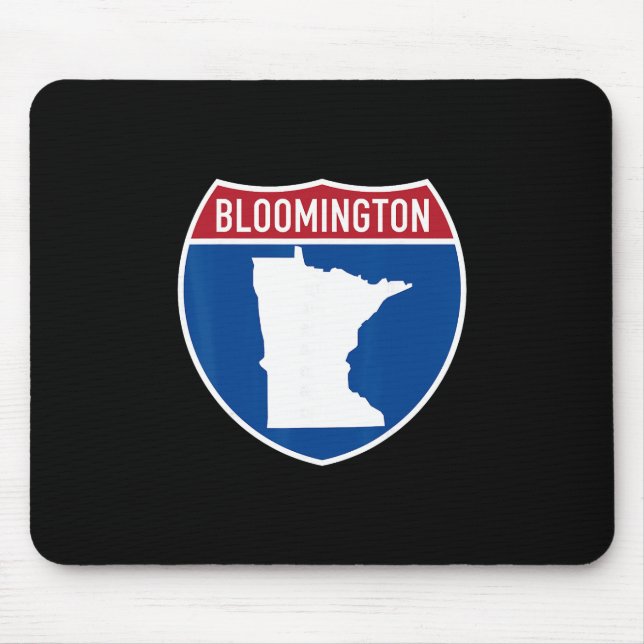 Mousepad Mapa de Bloomington Minnesota Sinal de Estrada Int (Frente)