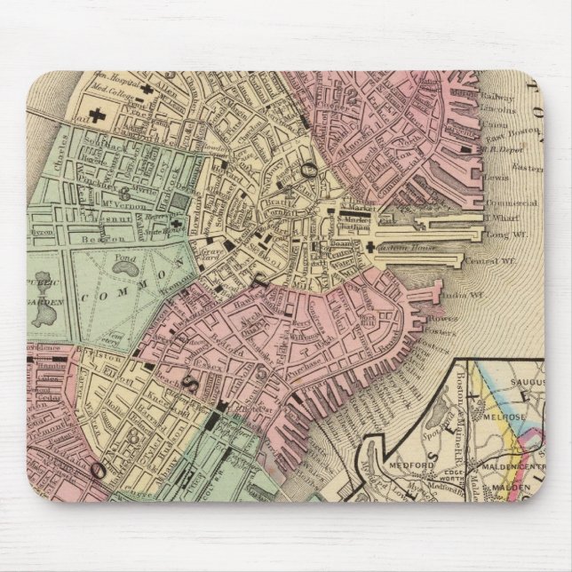 Mousepad Mapa de Boston por Mitchell (Frente)