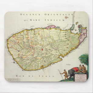 Mousepad Mapa de Ceilão de acordo com Nicolas Visscher
