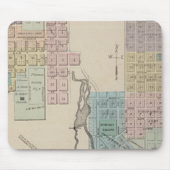 Mousepad Mapa de Chatfield, Mapa da Caledônia, Minn (Frente)