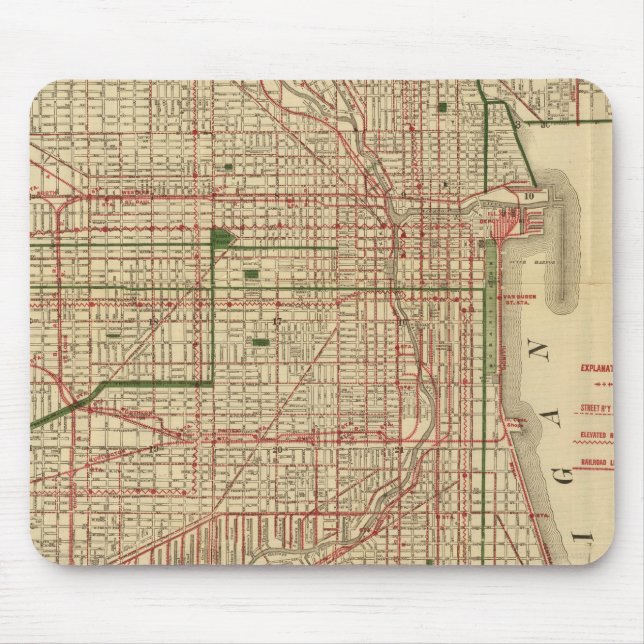 Mousepad Mapa de Chicago de Blanchard (Frente)