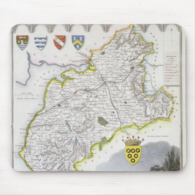 Mousepad Mapa de Cumberland, 'do inglês de Moule (Frente)