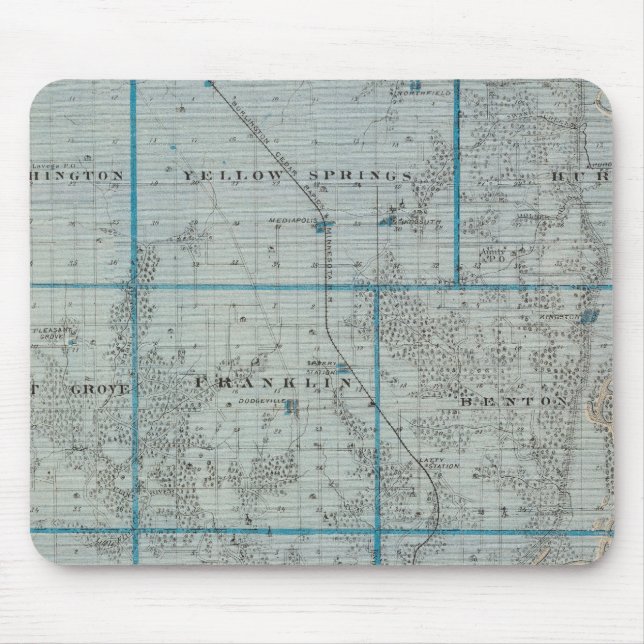 Mousepad Mapa de Des Moines County, Estado de Iowa (Frente)