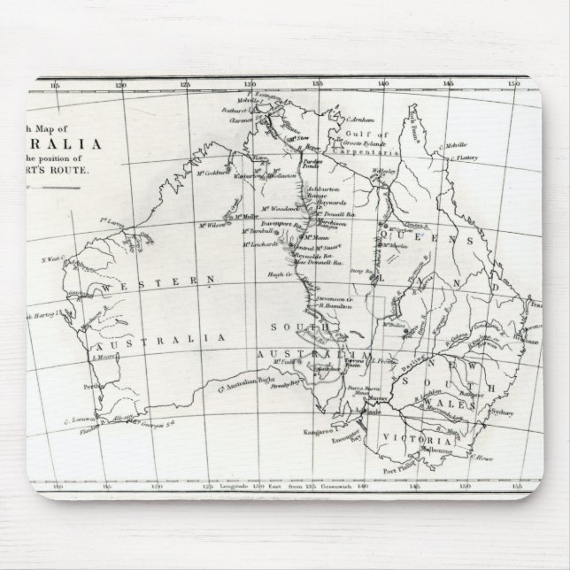 Mousepad Mapa de esboço de Austrália (Frente)