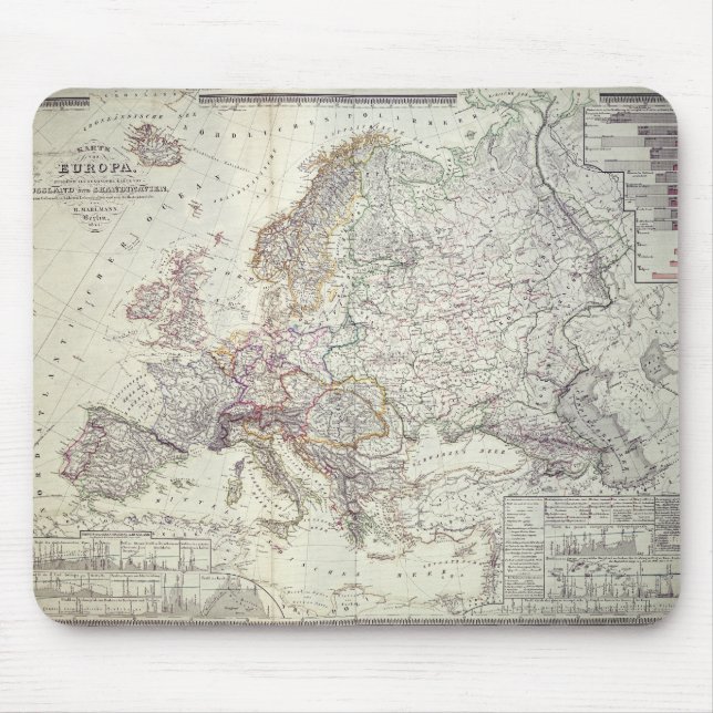 Mousepad Mapa de Europa, 1841 (Frente)