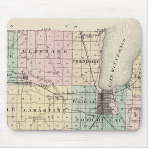 Mousepad Mapa de Fond du Lac County, estado de Wisconsin