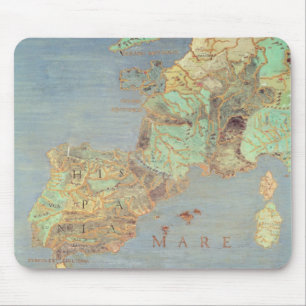Mousepad Mapa de France, espanha e de África noroeste