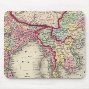 Mousepad Mapa de Hindoostan, Índia mais distante, China e