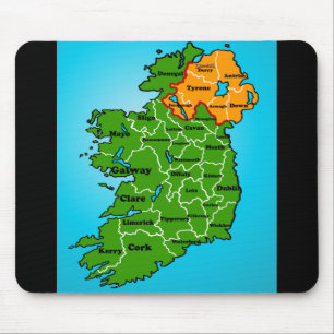 Mousepad Mapa de Ireland (condados)