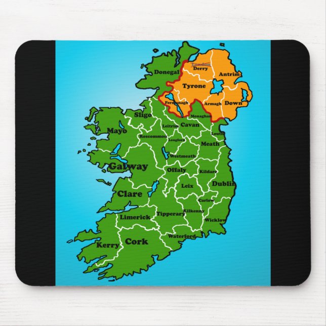 Mousepad Mapa de Ireland (condados) (Frente)