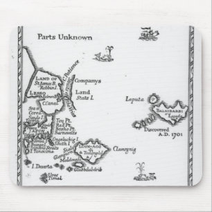 Mousepad Mapa de Laputa, Balnibari, Luggnagg