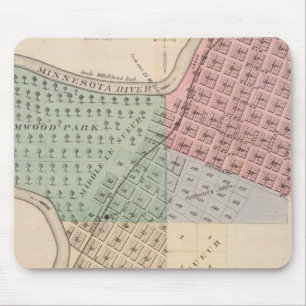 Mousepad Mapa de Le Sueur, Mapa de Cleveland, Minnesota