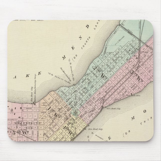 Mousepad Mapa de Madison, Wisconsin (Frente)