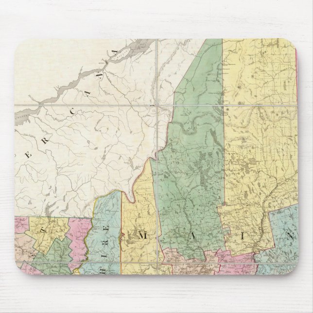 Mousepad Mapa de Maine, New Hampshire, Vermont (Frente)