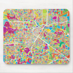 Mousepad Mapa de néon de Houston, Texas
