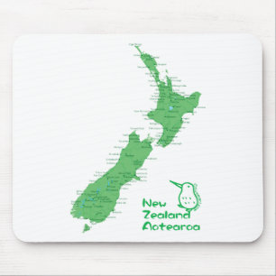 Mousepad Mapa de Nova Zelândia