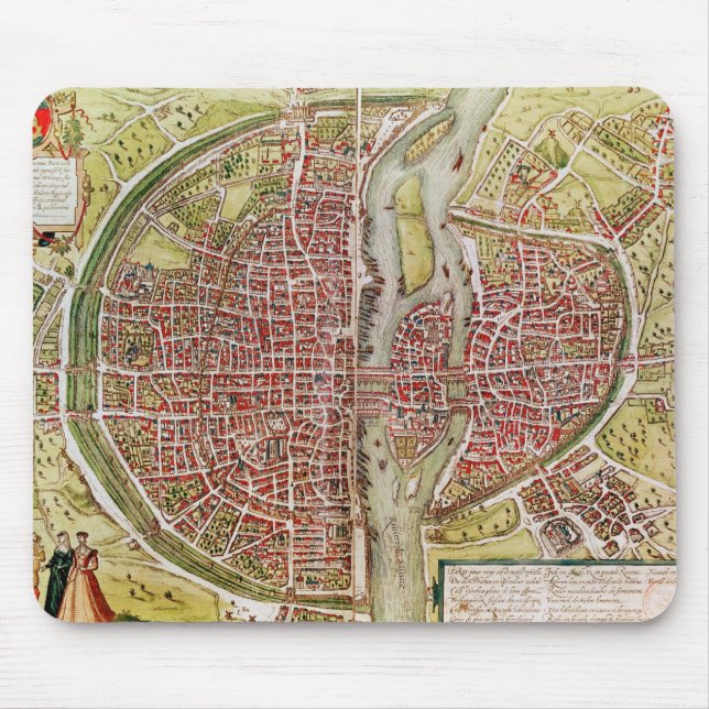 Mousepad Mapa de Paris 'do terrarrum dos orbis de Civitates (Frente)