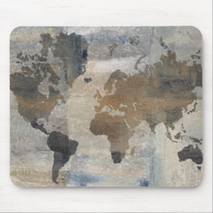 Mousepad Mapa de pedra cinzento do mundo