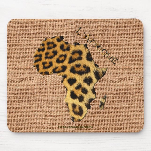 Mousepad Mapa de peles de leopardo em África Série Wildlife (Frente)
