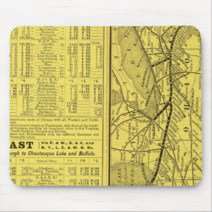 Mousepad Mapa de Pittsburgh e da ferrovia ocidental