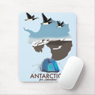 Mousepad Mapa de pôster de viagem de aventura da Antártida.