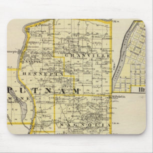 Mousepad Mapa de Putnam e da parte leste dos condados Marsh