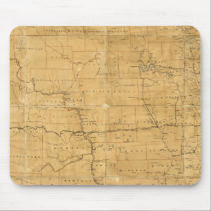 Mousepad Mapa de rotas de Posto do Território de Dakota