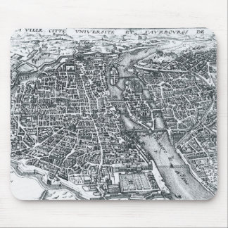 Mousepad Mapa de ruas do vintage de Paris France