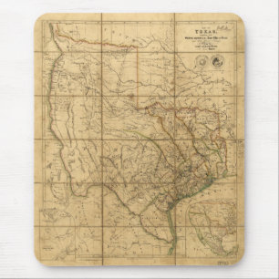 Mousepad Mapa de Texas por John Arrowsmith (1841)