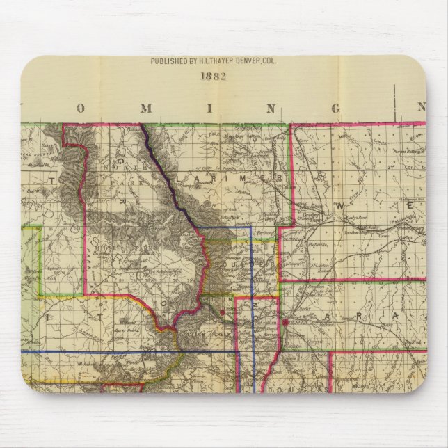 Mousepad Mapa de Thayer do Colorado 2 (Frente)
