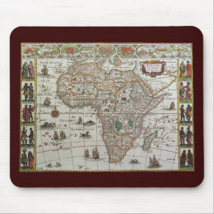 Mousepad Mapa de Velho Mundo antigo de África, C. 1635