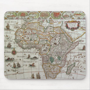 Mousepad Mapa de Velho Mundo antigo de África, C. 1635