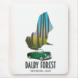 Mousepad Mapa de viagem da Floresta Dalby North Yorkshire