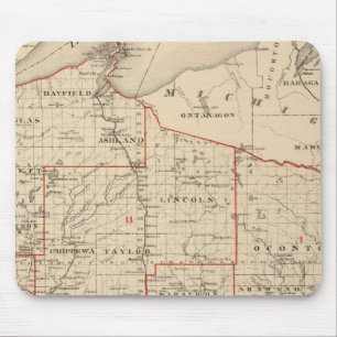 Mousepad Mapa de Wisconsin mostrando distritos senatoriais