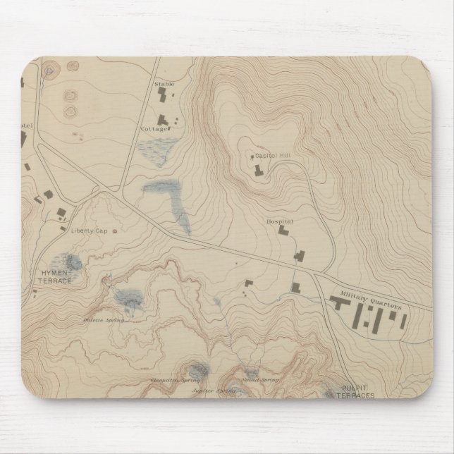 Mousepad Mapa detalhado dos Primaveras de Mamute (Frente)
