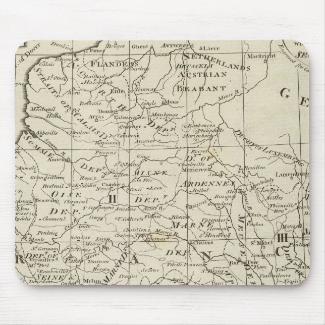 Mousepad Mapa do assento da guerra na França (Frente)