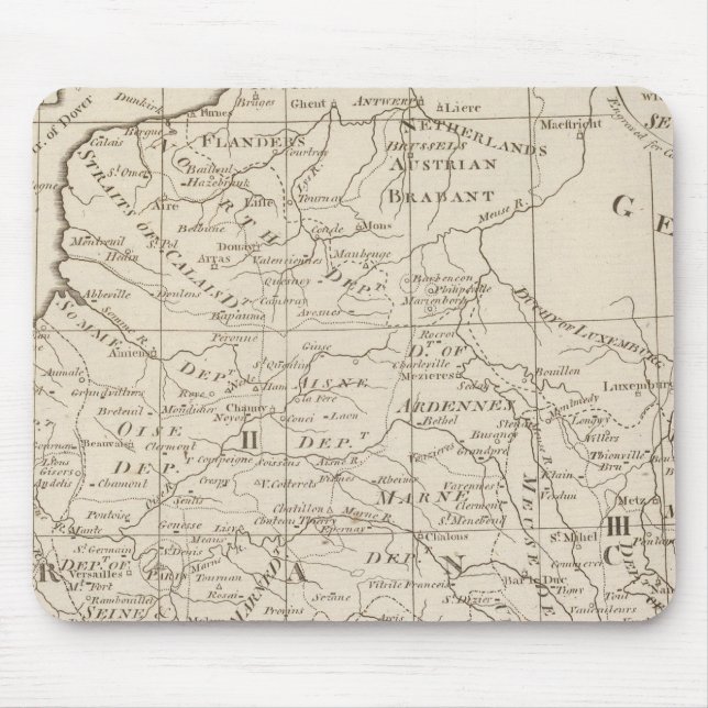 Mousepad Mapa do assento da guerra na França 2 (Frente)