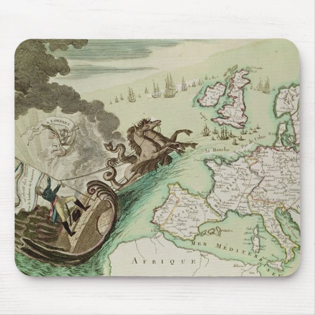 Mousepad Mapa do ataque naval em Inglaterra por Napoleon (Frente)