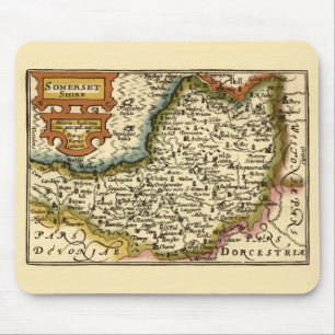 Mousepad Mapa do Atlas Antiquário do Condado de Somerset, I